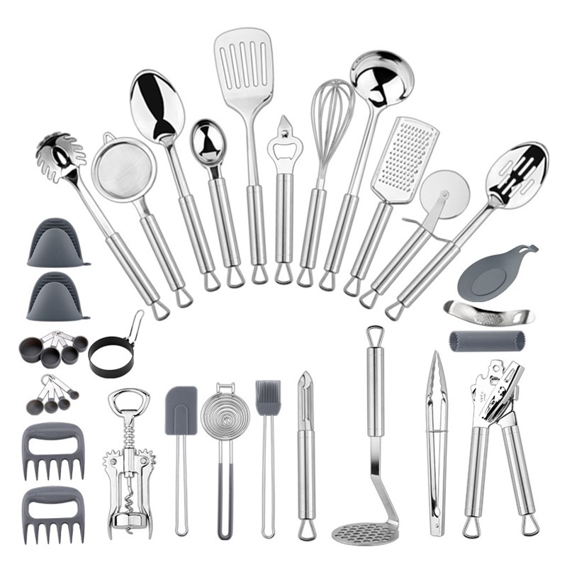 Wholesale 35PCS Kitchen Stainless steel Utensil Kitchen Cooking Stainless Steel Utensils Set图1