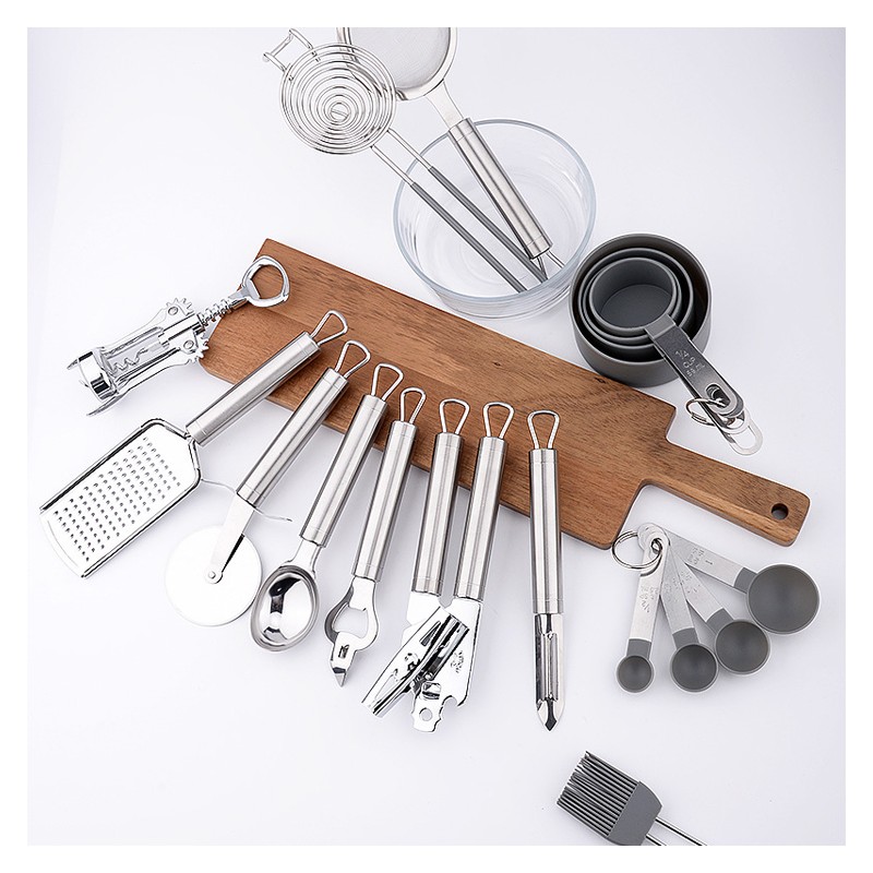 Wholesale 35PCS Kitchen Stainless steel Utensil Kitchen Cooking Stainless Steel Utensils Set图3