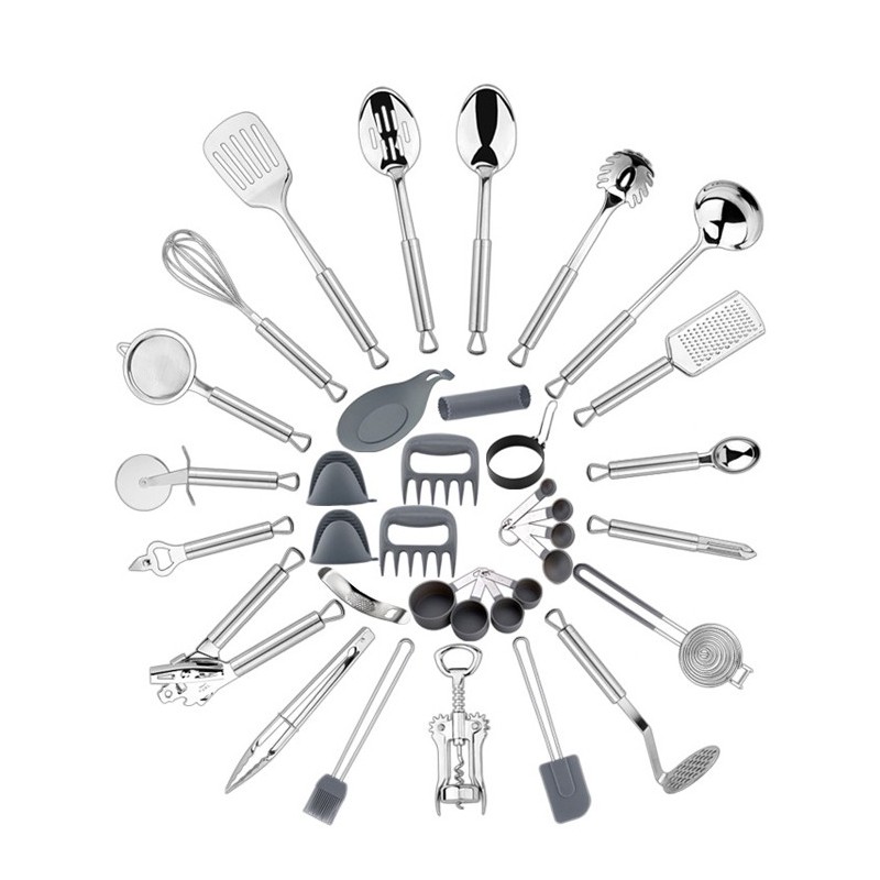 Wholesale 35PCS Kitchen Stainless steel Utensil Kitchen Cooking Stainless Steel Utensils Set图7