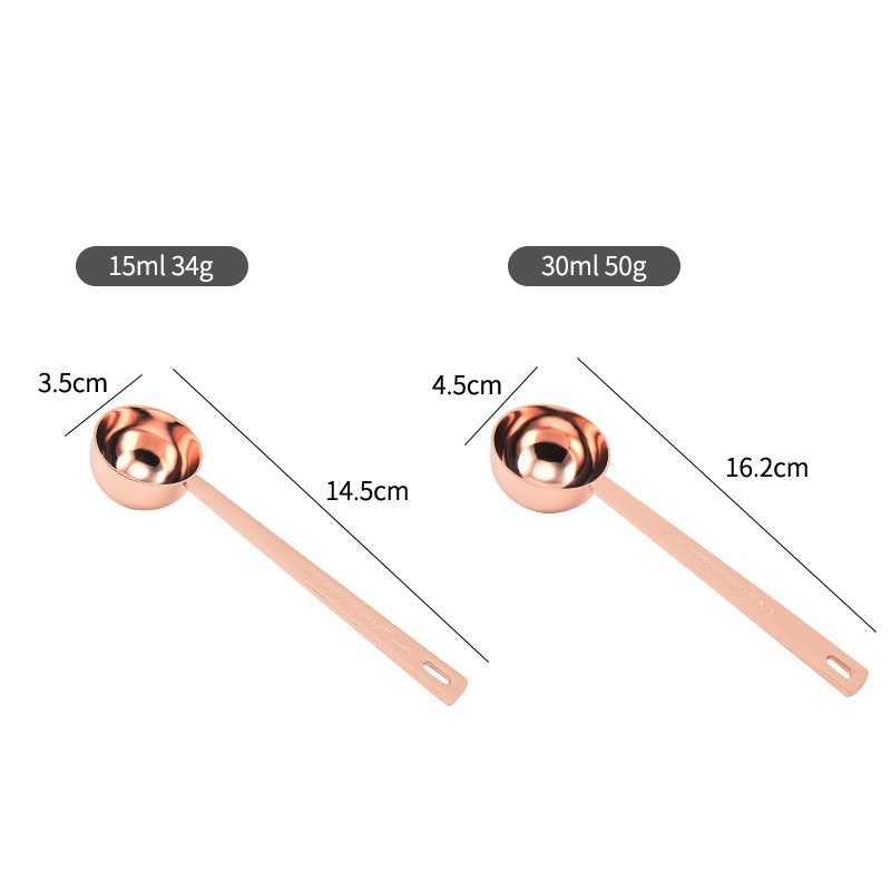 1 TBSP Rose Gold Stainless Steel Measuring Spoon Long Handle Tablespoon Measuring Coffee Tea Scoop图2