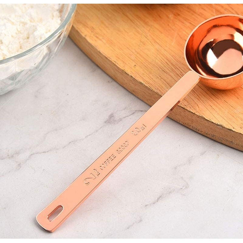 1 TBSP Rose Gold Stainless Steel Measuring Spoon Long Handle Tablespoon Measuring Coffee Tea Scoop图9