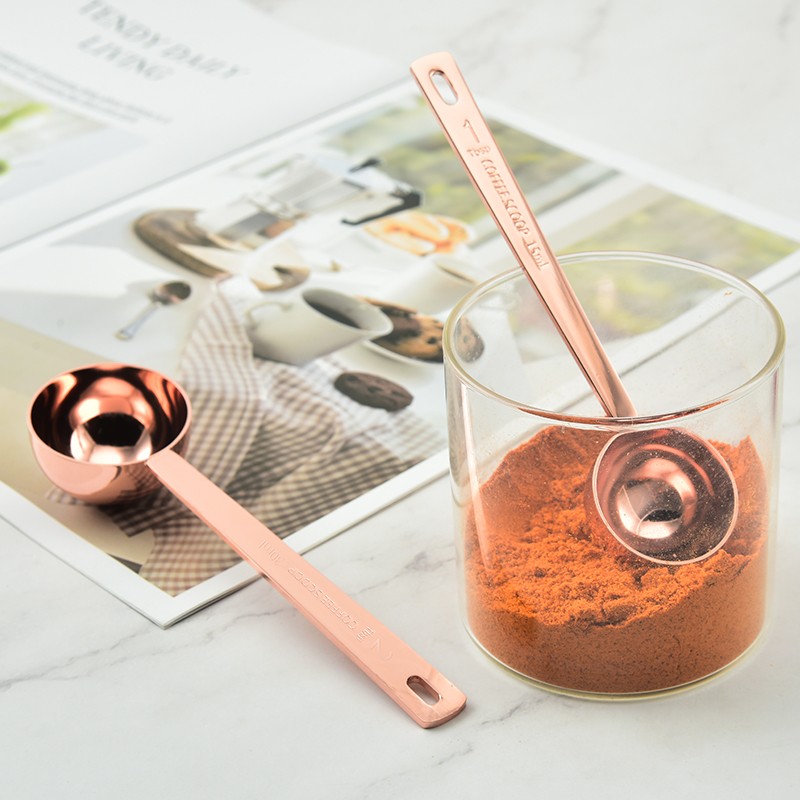 1 TBSP Rose Gold Stainless Steel Measuring Spoon Long Handle Tablespoon Measuring Coffee Tea Scoop图4