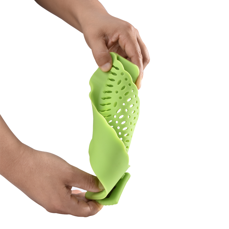 Multi Colors Leaf-proof Silicone Food Strainer Kitchen Clip On Washing Drainer图3