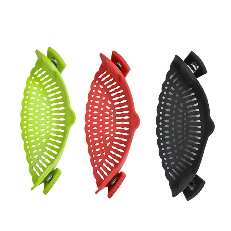 Multi Colors Leaf-proof Silicone Food Strainer Kitchen Clip On Washing Drainer图6