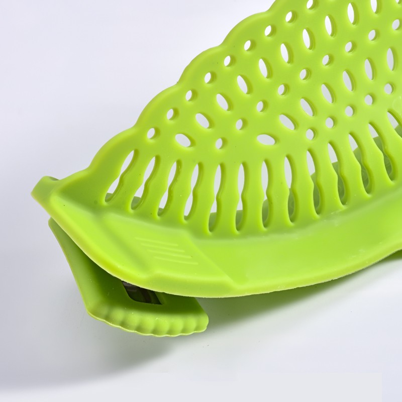 Multi Colors Leaf-proof Silicone Food Strainer Kitchen Clip On Washing Drainer图8