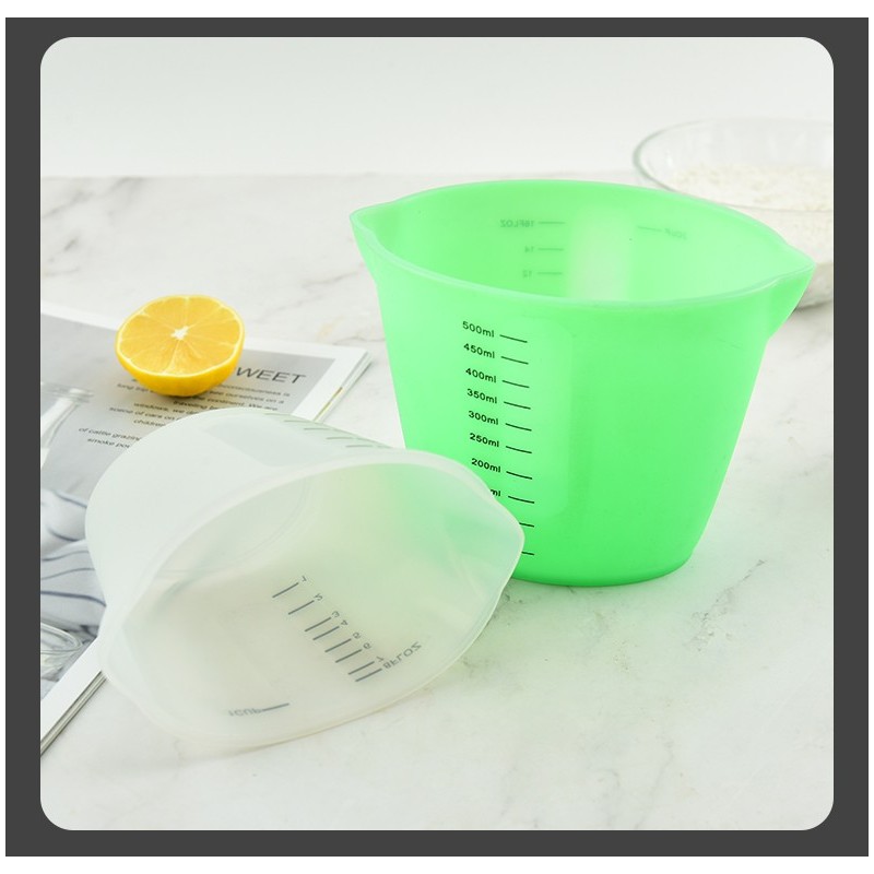 Food Grade Silicone Measuring Cup 500ML Kitchen Cuisine DIY Baking Tools图5