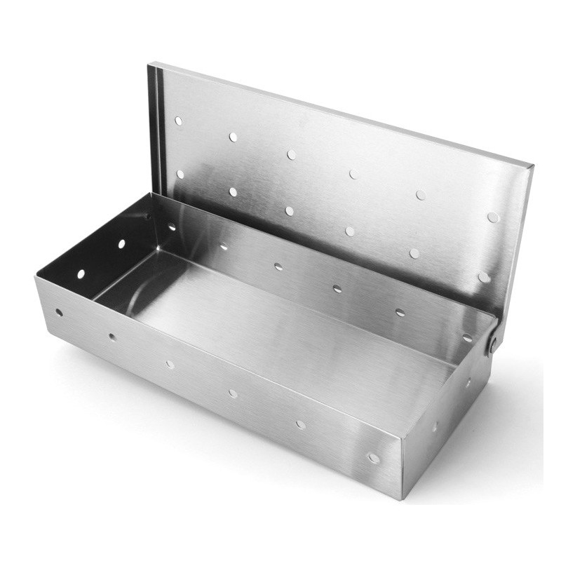 Outdoor BBQ tools 430# stainless steel BBQ wood chips smoker box for Barbecue meat图2