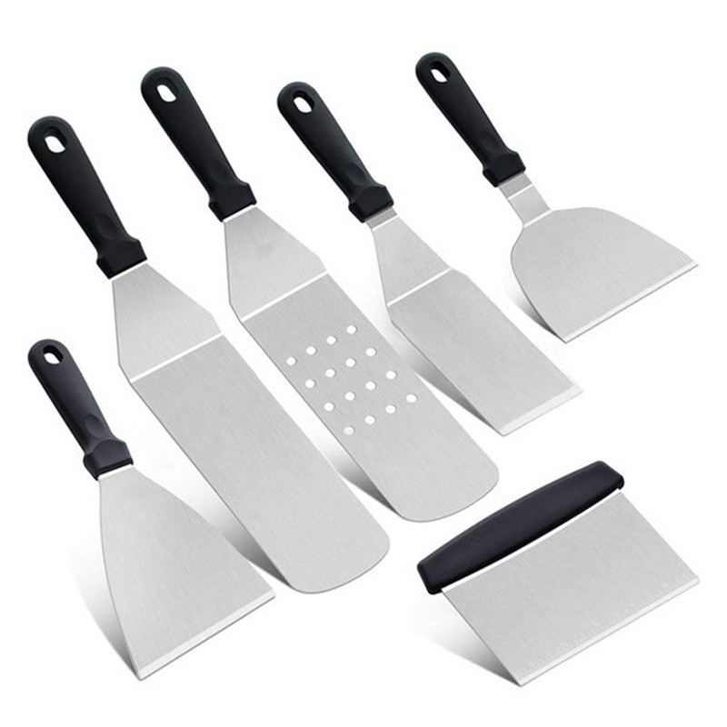 Wholesale hot sale stainless steel spatula turner set scraper barbecue grill barbecue tool set图3