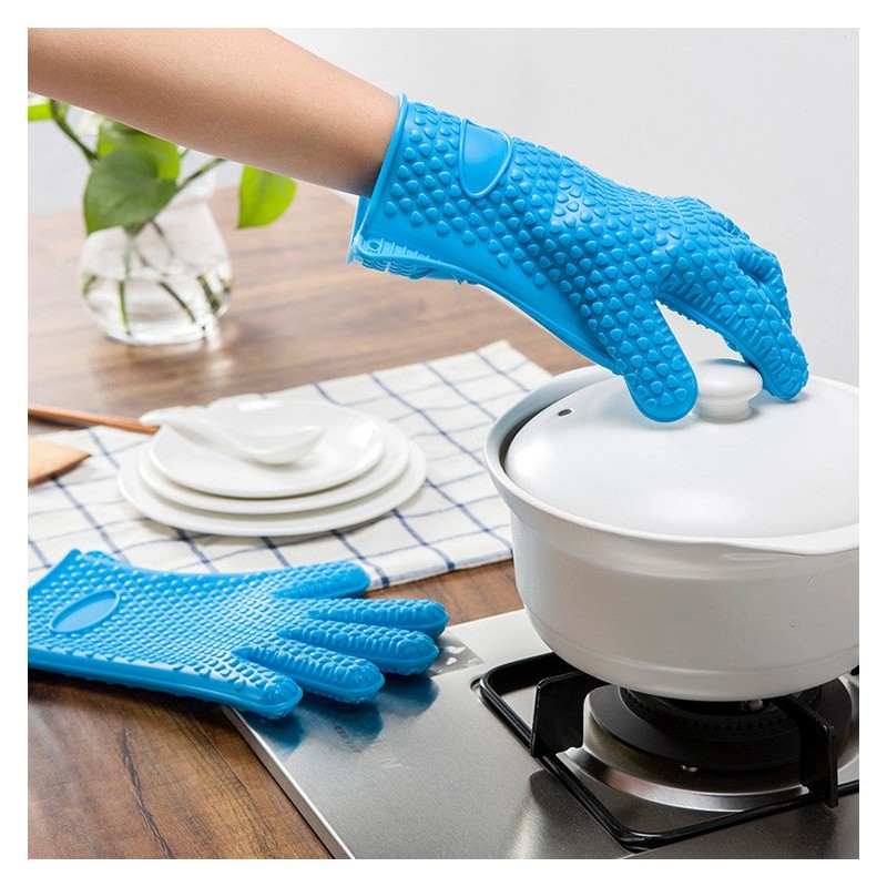 custom heat resistant silicone kitchen mitts for kitchen cooking Baking oven mitt图4