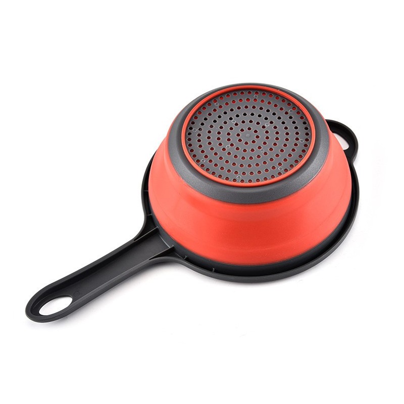 Wholesale Bpa Free Eco Silicone Colander Kitchen Draining Basket Food Strainer Foldable Silicone Col图4