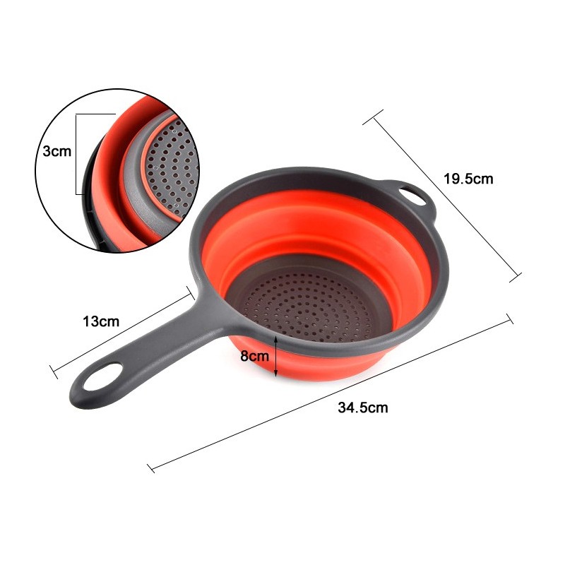 Wholesale Bpa Free Eco Silicone Colander Kitchen Draining Basket Food Strainer Foldable Silicone Col图6