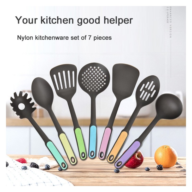 Non-stick Cookware Plastic Nylon Kitchen Utensils Heat Resistant Set 7 piece Cooking Utensils set图2