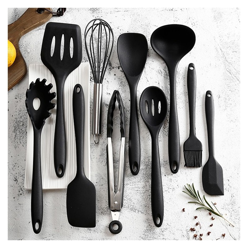 Chinese supplier sells high quality 10pcs set of silicon kitchen utensil silicone cookware set图2