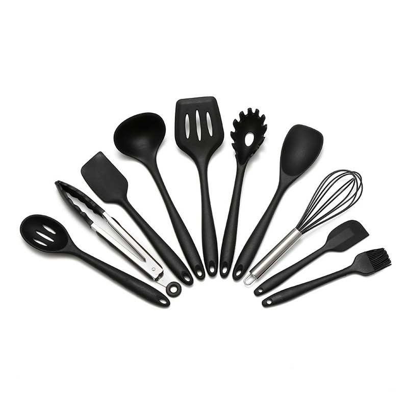 Chinese supplier sells high quality 10pcs set of silicon kitchen utensil silicone cookware set图6