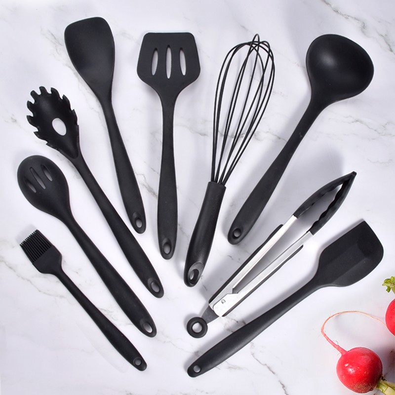 Customized Color Kitchen Creaming Baking Tools Silicone 9 Piece Spatula Set Premium Large Whisk Scra图2