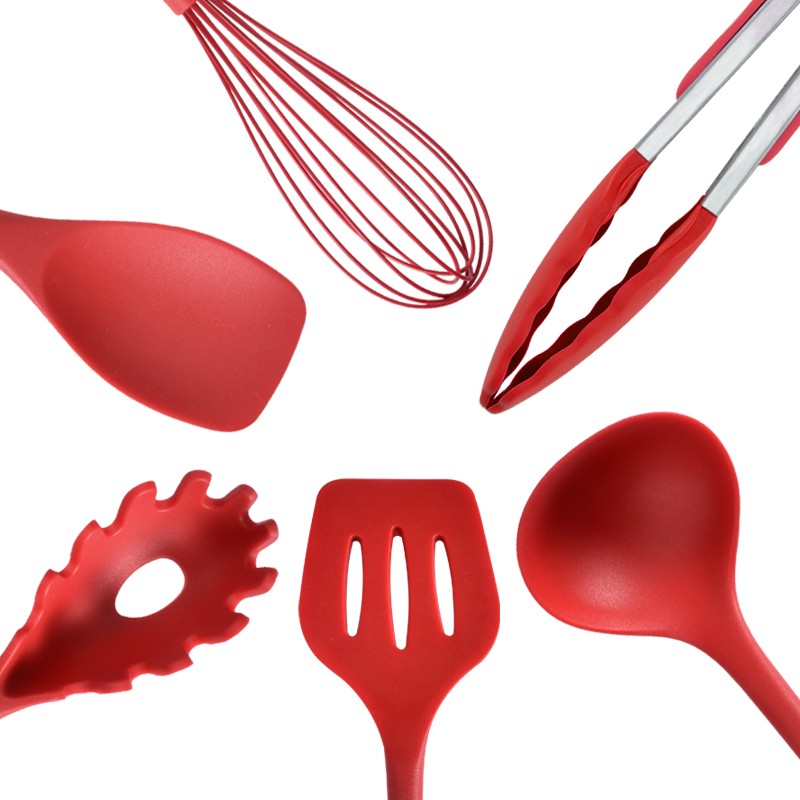 Customized Color Kitchen Creaming Baking Tools Silicone 9 Piece Spatula Set Premium Large Whisk Scra图5