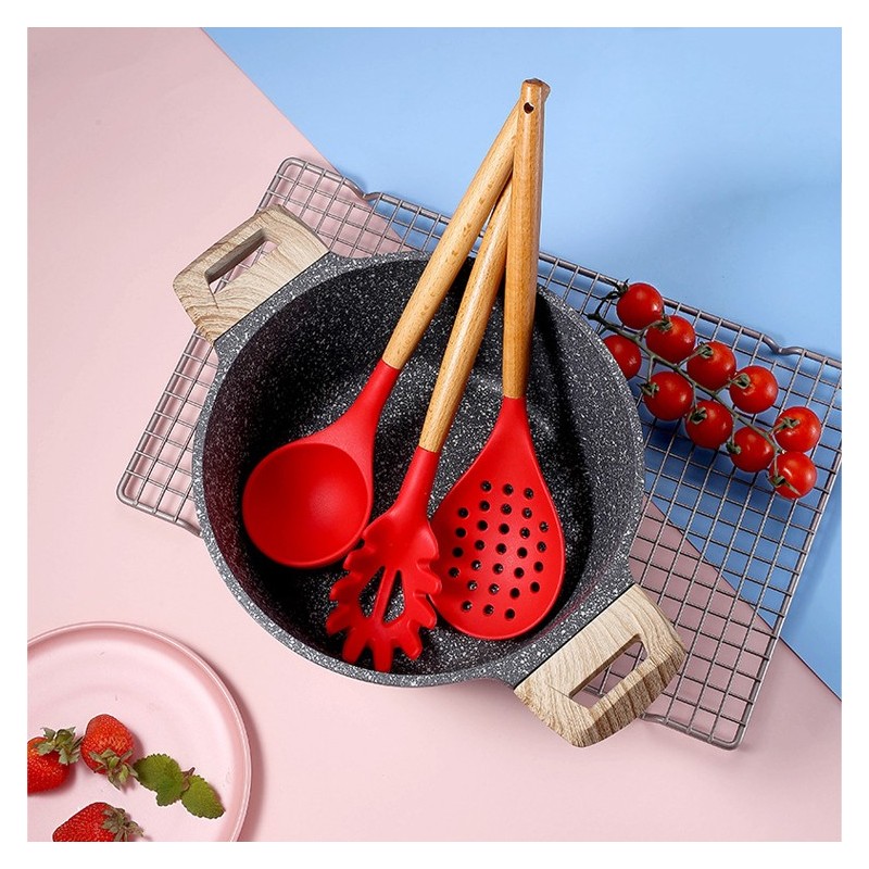 Ready to ship non-stick 13 kitchen set accessories Silicone kitchenware cookware set with a storage 图5