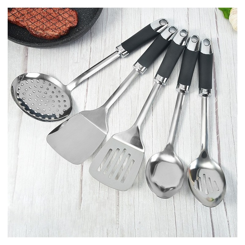 Manufacturers wholesale stainless steel kitchen utensil spatula soup spoon set for cooking图3