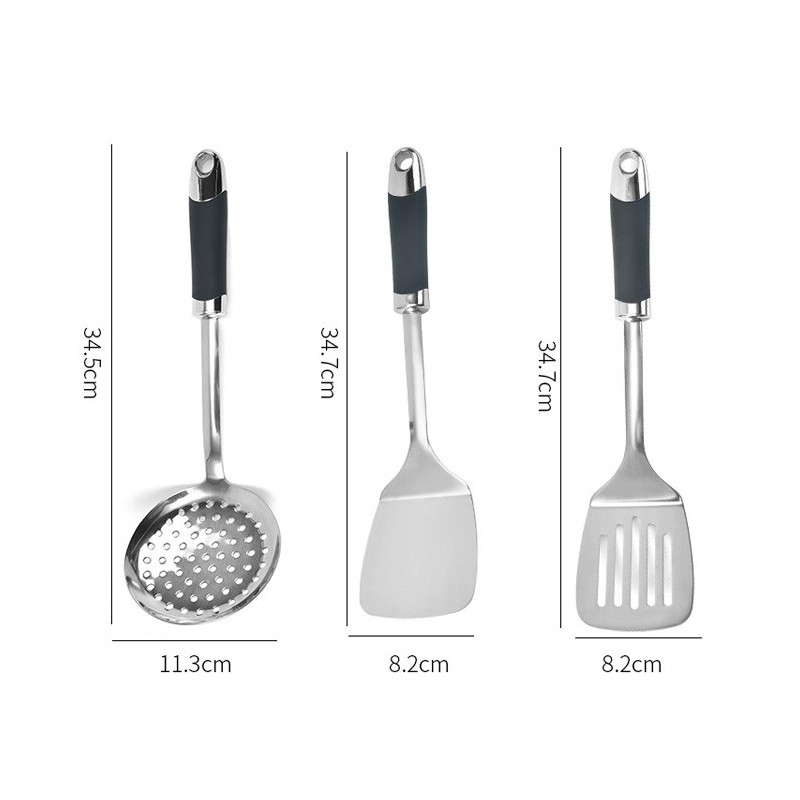 Manufacturers wholesale stainless steel kitchen utensil spatula soup spoon set for cooking图4