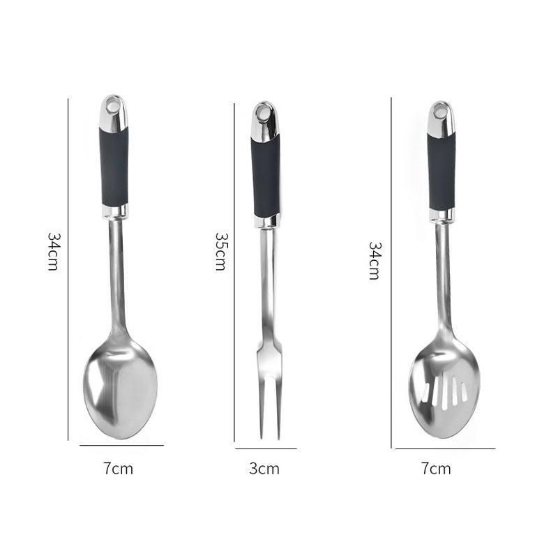 Manufacturers wholesale stainless steel kitchen utensil spatula soup spoon set for cooking图5