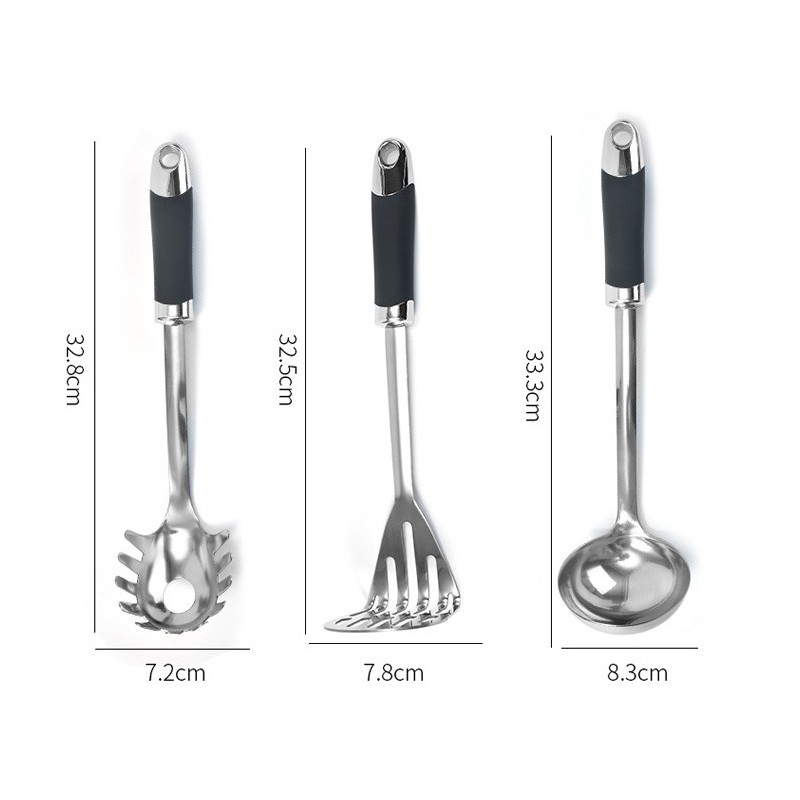 Manufacturers wholesale stainless steel kitchen utensil spatula soup spoon set for cooking图6