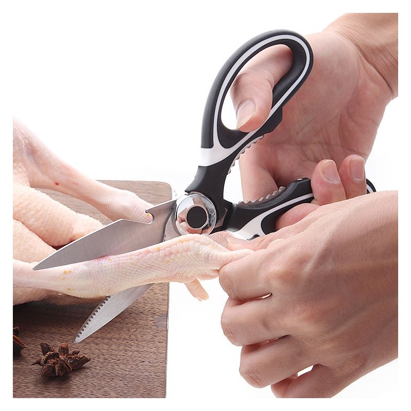 Heavy duty stainless steel clever multifunction professional Seafood scissors kitchen scissors shear图3