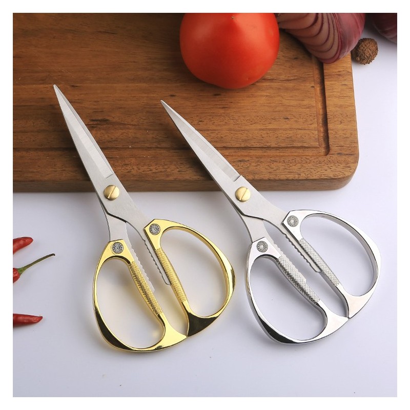 High Quality Household 8inch Zinc alloy handle kitchen stainless steel scissors图2