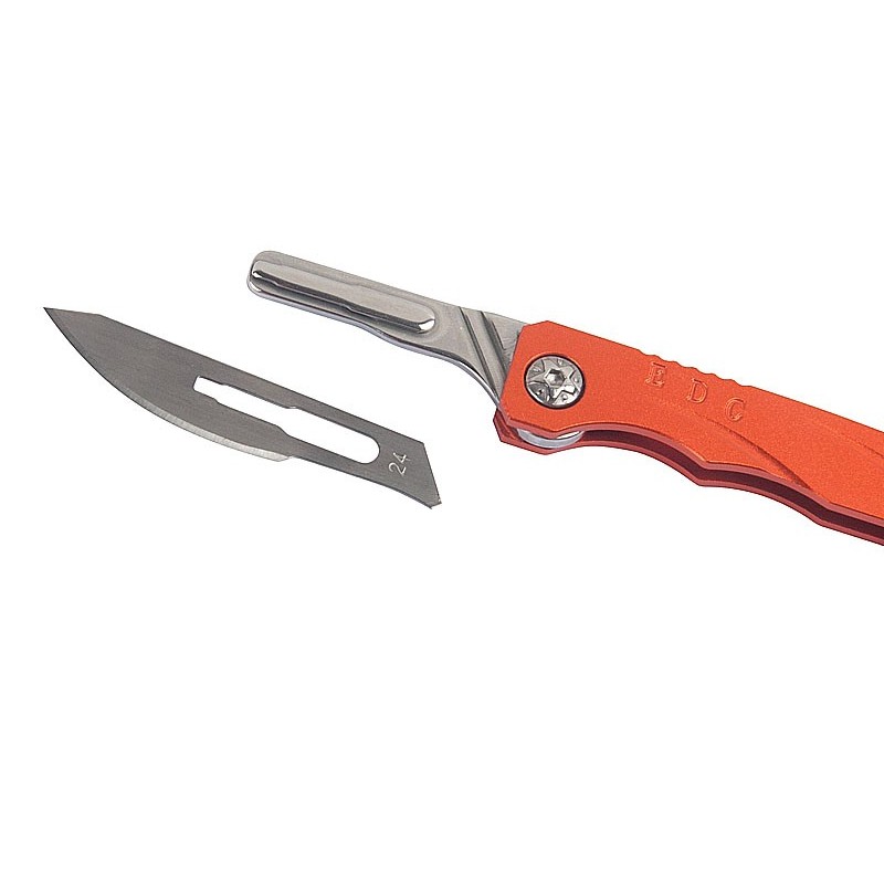 Aluminum Pocket Folding Utility Knife with Key Ring and 10 Replaceable Quick Change Blades图3