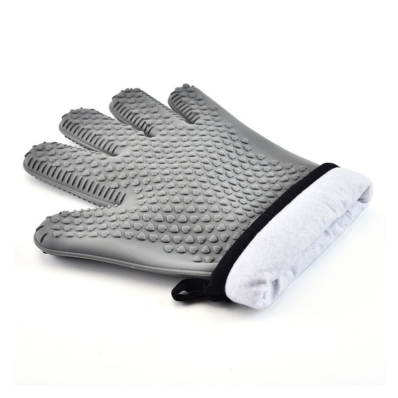 Multi-Function Waterproof Heat Resistant BBQ Grill Oven Silicone Cotton Mitts For Kitchen图3