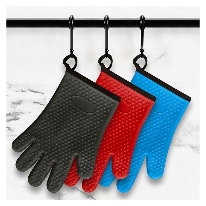 Multi-Function Waterproof Heat Resistant BBQ Grill Oven Silicone Cotton Mitts For Kitchen图4