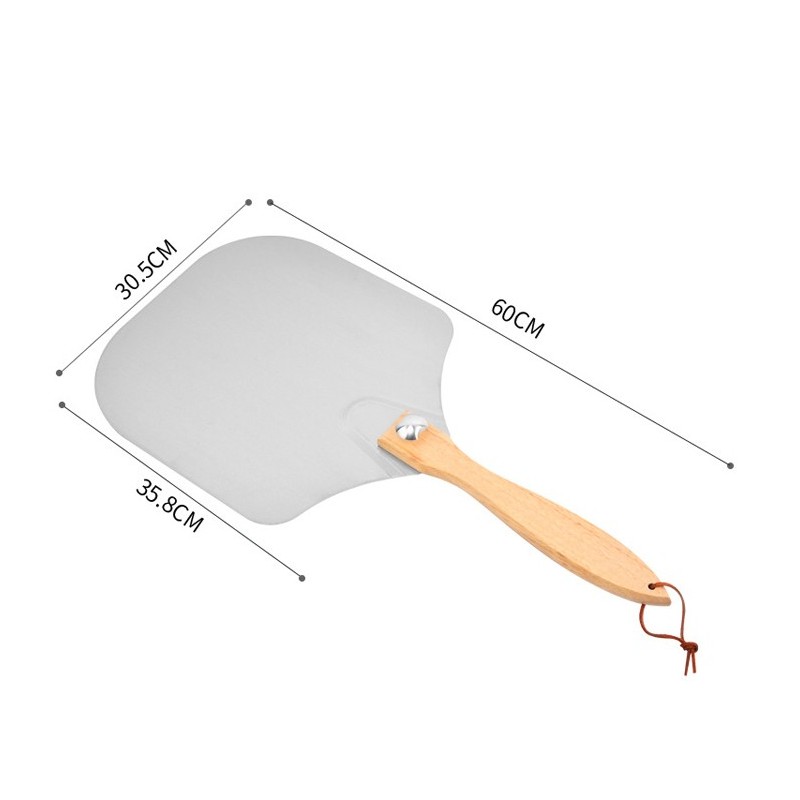 Hot sell Pizza peel shovel pizza spatula Aluminum Metal Pizza Paddle with Foldable Wooden Handle图4