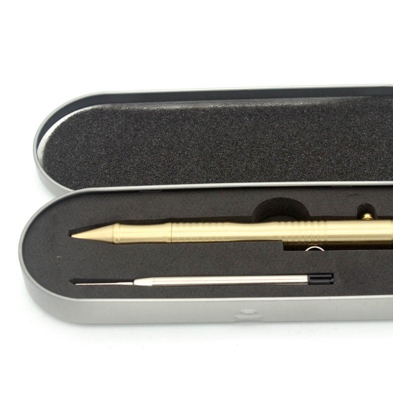 Solid Brass EDC Pocket Pen Portable Delicate Signature Pen, Retractable Rolling Ball Pen图3