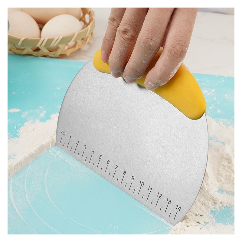 Hot sale baking tools half round shape bread cutter stainless steel pastry dough scraper图5