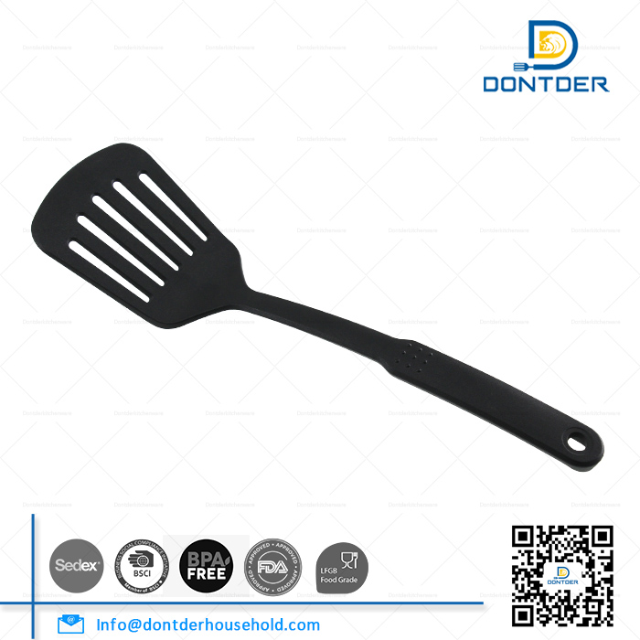 D00202 Black Nylon Slotted Turner Spatula