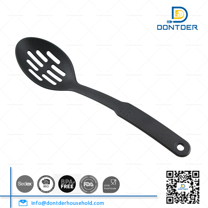 D00208 Black Nylon Baking Slotted Spoons