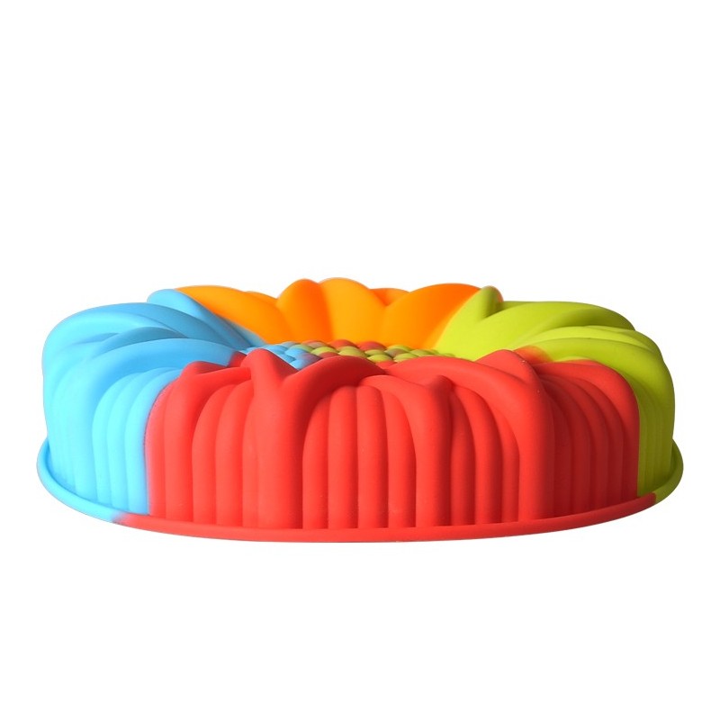 Non-Stick Flower Shape Silicone Cake Bread Pie Flan Tart Molds Large Round Sunflower图6