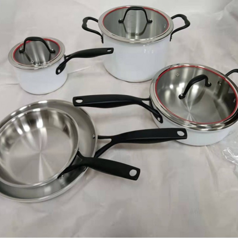 stainless steel cookware , tri-ply pot , painting , induction图2