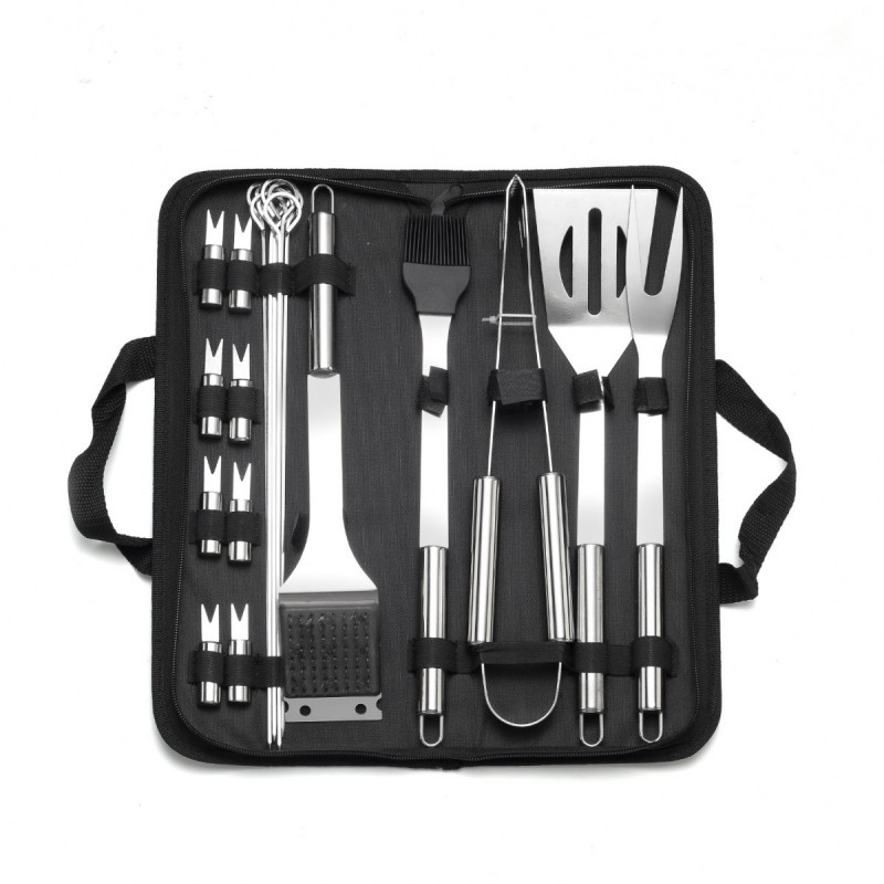 Stainless steel barbecue set Amazon Oxford bag barbecue utensils, outdoor home BBQ combination barbe图2