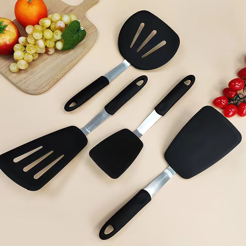 High Temperature 4 pcs Silicone Turner Spatula Set Non-Stick Kitchen Utensils high temperature resis图2