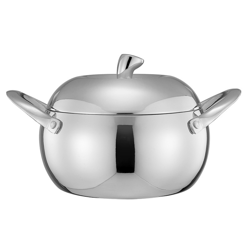 18cm 18/8 stainless steel apple shaped Dutch oven图2