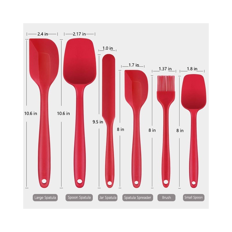 Factory Wholesale 6 Pieces In 1 Set 8-color Cooking Tools Accessories Kitchen Gadgets Rubber Spatula图2