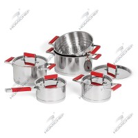 Stainless steel straight bottom cookware set