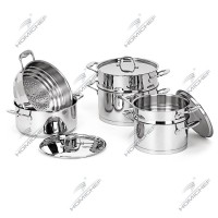 Straight Bottom Stainless steel steamer cookware set