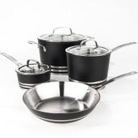 Outer painted conical stainless steel cookware set