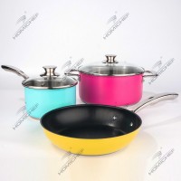 Painted stainless steel cookware set