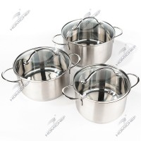 Straight  body stainless steel cookware set