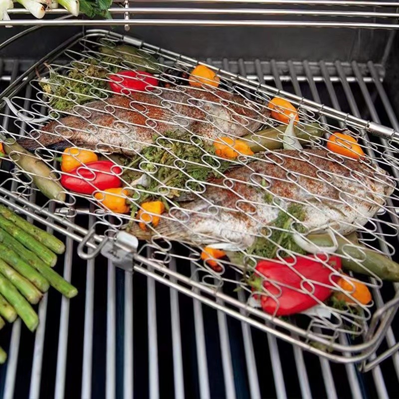 Beauty Muti-function Barbecue Grill Plate Grill Basket Fish Beefsteak Grill Basket图5