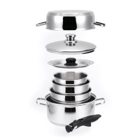 SA18124 Stainless steel cookware set with multi size lid