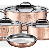 H2 Triply copper Hammer Marks  7 pcs cookware set