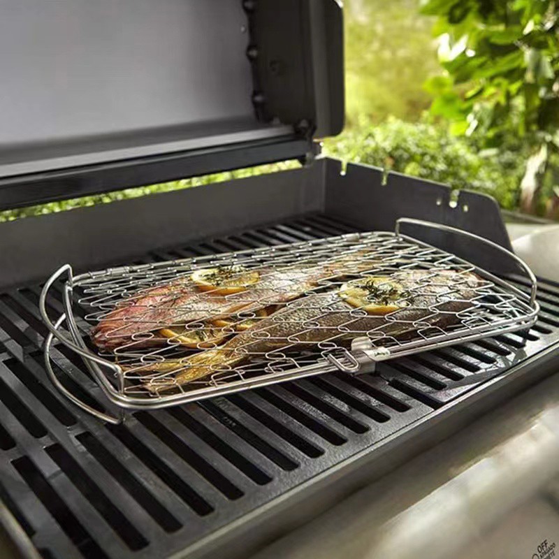 Beauty Muti-function Barbecue Grill Plate Grill Basket Fish Beefsteak Grill Basket图6